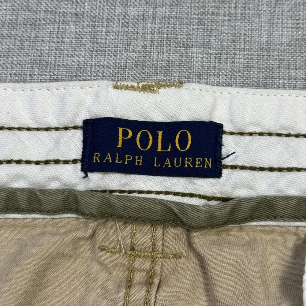 Polo Ralph Lauren Cargo Shorts Mens 38 Beige Canvas Military 10